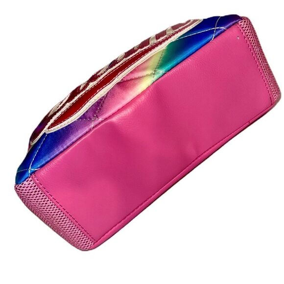 OMG Accessories Glam Ombre Metallic Tie Dye Quilted Pouch Cosmetics Toiletry Bag - Picture 4 of 11